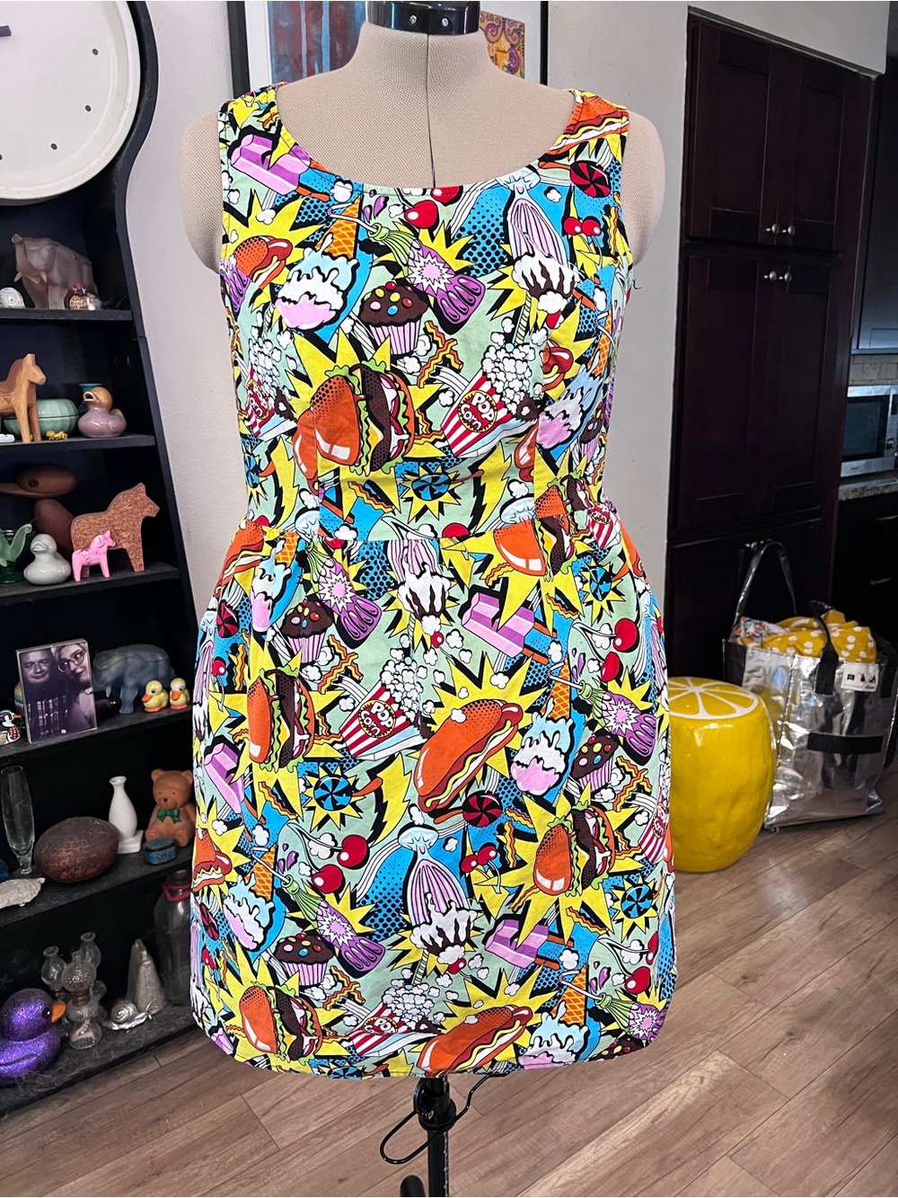Bright Multicolor Pop Art Mini Dress - Sleeveless
